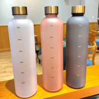 1000ML Sports Water Bottle with Time Marker Leakproof Drink Bottle Travel Picnic Kettle Outdoor Camping Cycling Water Bottle
