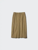UNIQLO Rok Midi Katun skirt wanita KHAKI M
