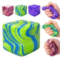 Đồ chơi squishy hình khối dạng cube họa tiết vân đá, squishy cube maltose siêu mềm, fidget cube giải
