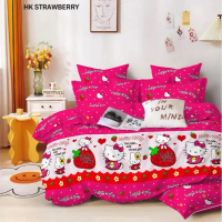 Bedcover Set Karakter Kartun Hello Kitty,Doraemon,Keroppi Bahan Katun Disperse Berkualitas Tinggi,Le