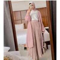 UMBRELLA PLEATS SKIRT VANILLA HIJAB