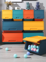 前開式翻蓋兒童玩具收納箱塑料家用裝零食衣服書本儲物盒整理柜子
