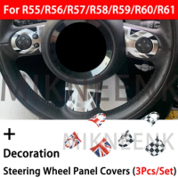 Steering Wheel Panel Multimedia Button Cover For MINI Cooper R55 R56 R57 R58 R59 R60 Panel Button Switch Trim Accessories Parts