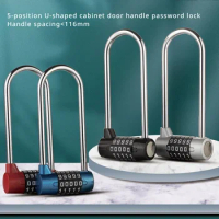 Household Cabinet Door Handle Extended Long U-shaped Lock Beam Digital Password Padlock Lock Head
