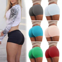 Short Women High Waist Slim Fit Summer Solid Color Shorts Pant Sexy Push Up Hot Pants Biker Shorts
