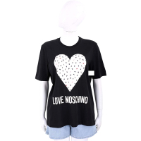 LOVE MOSCHINO 塗鴉愛心黑色短袖TEE T恤(女款)