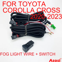 Front Bumper Fog Light Wire Harness + Switch For Toyota Corolla Cross 2020-2023 /Corolla Hatchback 2019-2023