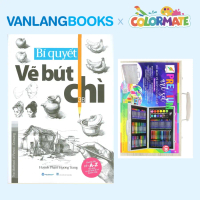 Sách + Màu vẽ - Combo Bí Quyết Vẽ Bút Chì + Bộ Màu Vẽ Hộp Gỗ Cao Cấp M110 - Vanlangbooks x Colormate