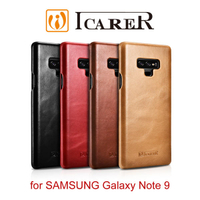 【愛瘋潮】99免運  ICARER 復古曲風 SAMSUNG Galaxy Note 9 磁吸側掀 手工皮套