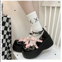 Y2k Goth Lolita รองเท้าโลลิต้า รองเท้าหนังขนาดเล็ก คําแนะนําการขายที่ร้อนแรงในเดือนนี้