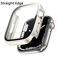 waterproof Screen protector Bumper Frame hard Case for Apple watch 7 6/SE/5/4 cover Tempered glass film iwatch 7 6 se 5 40mm 44