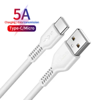 5A Super Fast Charging Cable Data Cable Micro / Type-C Data Cable Data Transmission Connection Cable Mobile Phone Charging Cable