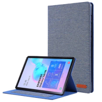 Fabric Leather Case with Card Slot Function for Samsung Galaxy Tab S6 10.5 2019 T860 T865 SM-T860 SM-T865 Tablet+Stylus