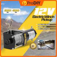 12V Electric Winch Pickup Motor Lifting Equipment Remote Controller 3000lbs 4000lbs Load Capacity Ve