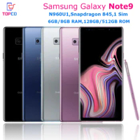 Samsung Galaxy Note9 Note 9 N960U1 128GB/512GB ROM Unlocked Mobile Phone Snapdragon 845 Octa Core 6.4" Dual 12MP 6GB/8GB RAM NFC