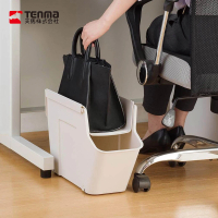 【TENMA 天馬】FitsWORK桌下型移動式辦公包包雙層置物架(包包收納盒 紙簍 公事包置物架 公文包收納)
