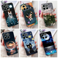 Sarung Telefon, Untuk Honor X6C 4G, Corak Bercetak Bunga Berwarna-warni, Sarung Sarung Getah Silikon