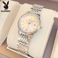 HOT”PLAYBOY 5556 นาฬิกาข้อมือผู้หญิงกันน้ำ นาฬิกาแบรนด์เนม ของแท้ รับประกัน 3 ปี แฟชั่น สีดำ ทอง เงิน