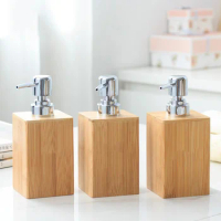 Soap Dispenser Lotion Shampoo Dispenser Bottle Holder Bathroom Kitchen Bamboo Liquid Hand Soap Dispenser Pump Shower Gel Bottles