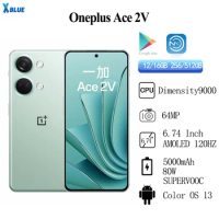 New Original Oneplus Ace 2V 5G Smartphone Dimensity 9000 64MP 5000mAh 80W SuperVOOC 6.74Inch FHD+120Hz NFC OTA