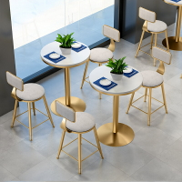 網紅奶茶店桌椅組合簡約休閑餐飲小吃店餐桌椅咖啡甜品店小圓桌椅