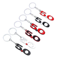 Metal Key Rings Pendant 5.0 Badge Car Keychain Holder for Ford Fiesta Focus Mondeo Kuga Ranger Mustang Aspire Everest Escape