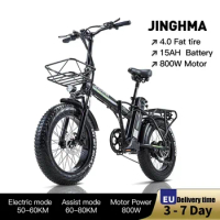 Electric Bike 20*4.0 Inch Fat Tire Bike Snow Electric Bicycle 800W Motor 48V30AH Lithium Battery Folding Electric Bicycle