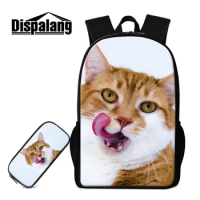 Dispalang Children School Backpack With Pencil Case Animal Cat Unicorn Bookbags Girl Boy Bagpack Student Daily Shoulder Bag Pack
