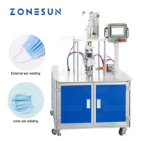 ZONESUN Desktop Ultrasonic Semi Automatic Face Mask Outer Earloop Welding Machine for disposable masks