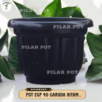 POT BUNGA TANAMAN PLASTIK GLOBAL LION EGP GARUDA 40 KUPING BAHAN TEBAL - GL GARUDA 40 HITAM KUPING