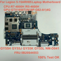 NM-D041 For Lenovo Legion 5-15ARH05 Laptop Motherboard R7-4800H R5-4600H AMD CPU 1650Ti 4G GPU FRU 5B20S44553 100% Test OK
