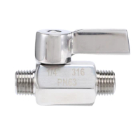 NEW-316 Stainless Ball Valve - 1/4 Inch NPT Thread Male Small Mini Ball Valve (1/4Inch Male&amp;Male)