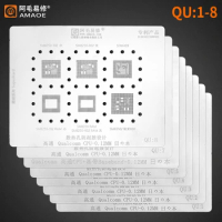 Amaoe QU 1-8 BGA Reballing Stencil For Xiaomi Huawei Oppo Vivo MTK Qualcomm SM8350 SDM888 MSM8998 SM7250 SM7350 CPU RAM 8pcs