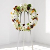白事花圈 (玫瑰、桔梗、大理花、小菊、菊花、蝴蝶蘭、繡球花及其他襯花) [FW027] 喪禮 殯儀 告別式 追思會