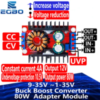 DC DC CC CV Buck Boost Converter 9-35 to 1-35V 80W Buck Booster DC Step Down Step Up Adapter Module Adjustable Voltage Regulator