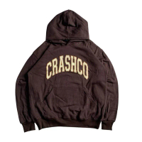 HOODIE CRASHCO COLLEGE BASIC DARK BROWN