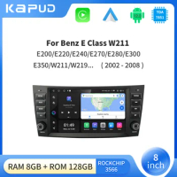 Kapud 8" Android 12 Car Navigation Player Radio For Mercedes Benz E-Class W211 E200 E220 E240 E280 2002-2008 CarPlay AUTO SWC
