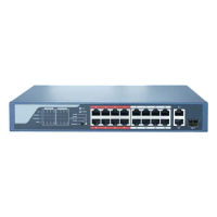 Hik 16CH PoE Switch, DS-3E0318P-E/M(B) Unmanaged PoE LAN Switch, PoE LAN Network Switch
