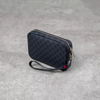 GUCCI Tas GUCCI GG MONOGRAM DARK GREY CLUTCH WITH HANDLE 100% ORIGINAL