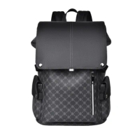 BlackMen's Backpack Large Capacity Waterproof Travle Backpack Vintage Over The Shoulder PVC Backpack 15.6inch Laptop Backpacks