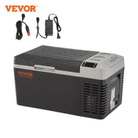 VEVOR Mini Fridge Car Refrigerator Freezer Compressor Ice Box 20L Portable 21Qt Single Zone Cooler for Car Home Outdoor Trval