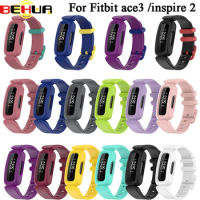 BEHUA Silicone Strap For Fitbit Ace3 Smart Bracelet Replacement Watch Band For Fitbit Inspire 2 Wristband with Case Accessories