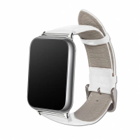 【Timo】小米手環8 Pro 經典平紋皮革錶帶(送保貼)-白色