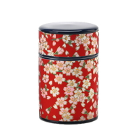昱器 日式茶葉罐小號復古手工貼紙密封罐儲存散茶普洱茶旅行茶具