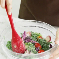 Non Stick Kitchen Spatula Cooking Shovel Long Handle Heat Resistant Salad Mixing Spoon Silicone Duck Tongue Shovel Cream