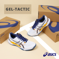 Asics 排球鞋 GEL-Tactic 男鞋 白 藍 黃 羽桌球 室內運動鞋 亞瑟膠 亞瑟士 1071A065101