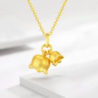 24k pure gold pendants fine gold flower pendant 999 real gold charms