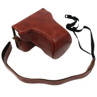 PU Leather Retro Camera Case Shoulder Bag Hard Bags For Canon EOS M200 M100 M10 camera with 15-45mm Lens