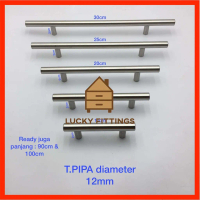TNT01 Tarikan Pipa Bulat Stainless Diameter 12 mm / Laci Pintu Lemari