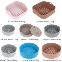 AirFryers Silicone Basket Pot Silicone Mold Air Fryers Easy Clean Oven Baking Trays Pizza Plate Grill Pan Air Fryers Accessories